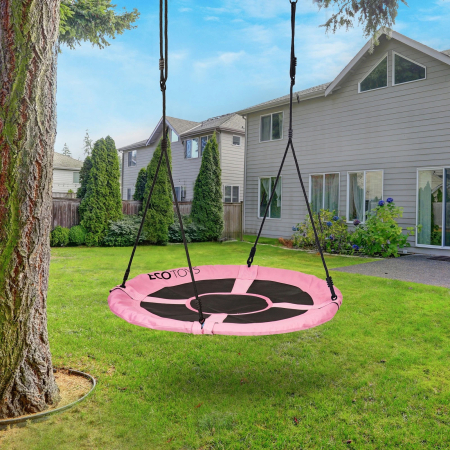 Leagan gradina tip cuib, diametru 100 cm, reglabil pe inaltime, maxim 150 kg, roz [1]