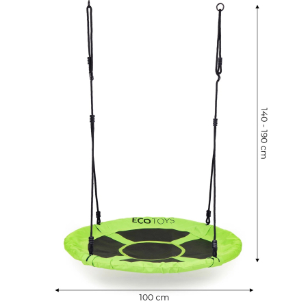 Leagan gradina tip cuib, diametru 100 cm, reglabil pe inaltime, maxim 150 kg, verde [6]