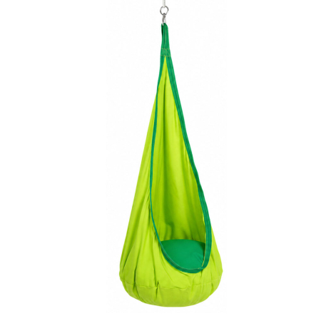 Dormitor & birou - Leagan suspendat tip cocon pentru copii 70x150 cm, textil, pentru interior si exterior, verde