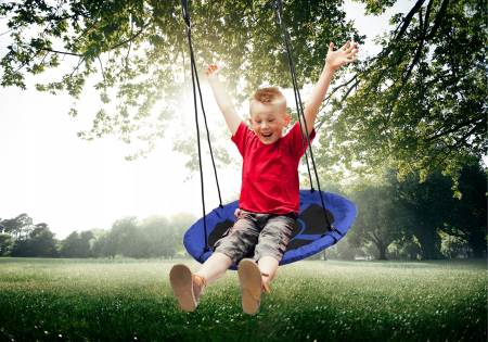 Leagan tip cuib Sersimo G-Line, 100cm, inaltime reglabila, 150 kg, Albastru Negru [3]