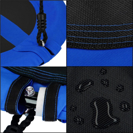 Leagan tip cuib Sersimo NS24, diametru 110cm, inaltime reglabila, pentru exterior, sarcina 150 kg, Albastru Negru [22]