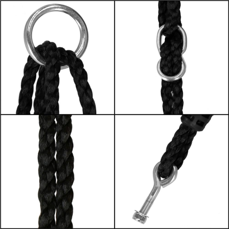 Leagan tip cuib Sersimo NS24, diametru 110cm, inaltime reglabila, pentru exterior, sarcina 150 kg, Albastru Negru [7]