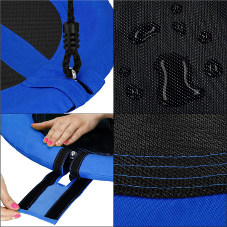 Leagan tip cuib Sersimo NS24, diametru 110cm, inaltime reglabila, pentru exterior, sarcina 150 kg, Albastru Negru [11]