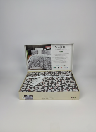 Lenjerie Brius de Pat 2 Pers. Majoli 4 Pcs, 100% bumbac, Fata Perna 50x70 cm, Calitate Premium, ROSA [3]