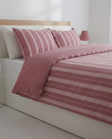 Lenjerie Brius de Pat 2 Pers. Natural Soft 4 Pcs, 40% bumbac, 60%poliester, Fata Perna 50x70 cm, Loving Plum [3]