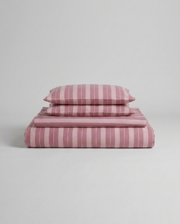 Lenjerie Brius de Pat 2 Pers. Natural Soft 4 Pcs, 40% bumbac, 60%poliester, Fata Perna 50x70 cm, Loving Plum [4]