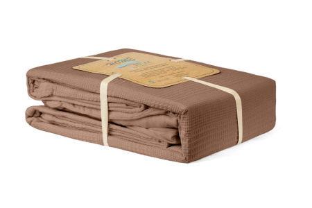 Lenjerii de pat - Lenjerie Brius de Vara Pike 2 Persoane, 100% Bumbac, 160x200, Calitate Premium, Maro