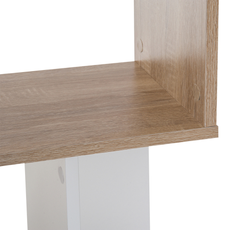  Librarie de Design Modern 4 rafturi Lemn Natural si Alb, 60x24x148cm [7]