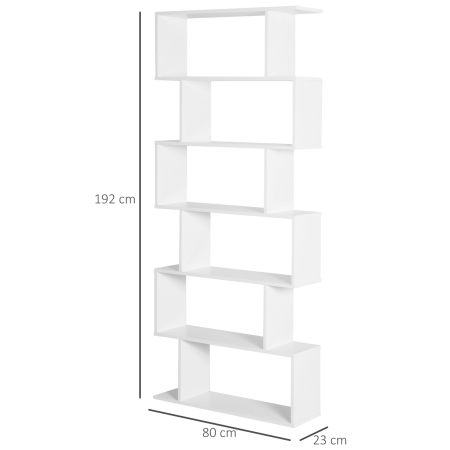  Librarie de Design Modern Rafturi Alb, 80x23x192cm [2]