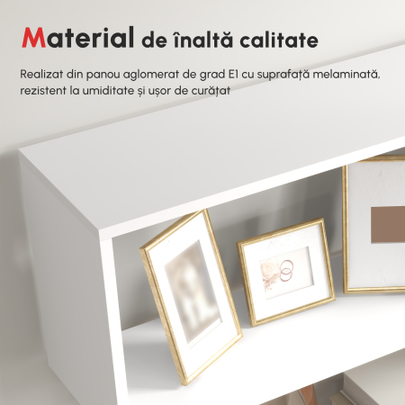  Librarie de Design Modern Rafturi Alb, 80x23x192cm [7]