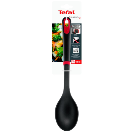 Lingura pentru servire Tefal Ingenio+ K1980334, rezistenta la temperaturi inalte, compatibilitate cu masina de spalat vase, plastic, negru & rosu [9]