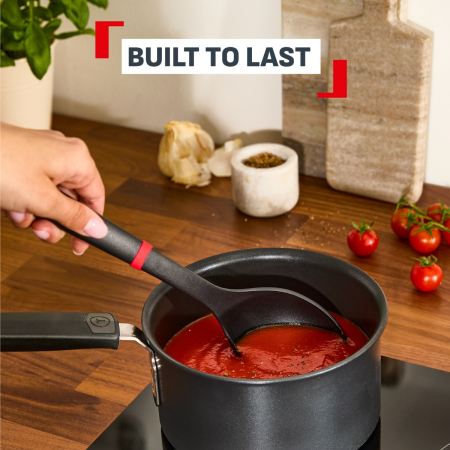 Lingura pentru servire Tefal Ingenio+ K1980334, rezistenta la temperaturi inalte, compatibilitate cu masina de spalat vase, plastic, negru & rosu [1]