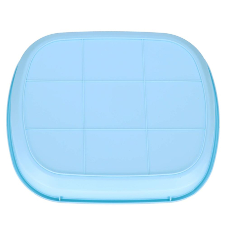 Litiera pisici lopatica plastic pp montaj simplu 2 piese, 40x33x11 cm, design compact, albastru alb [14]