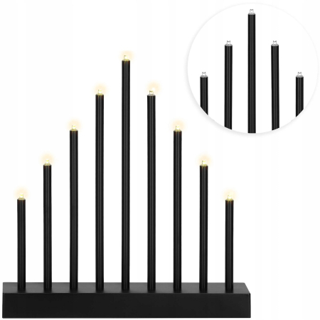 Lumanari decorative de Craciun, 9 becuri tip LED, culoare negru [11]