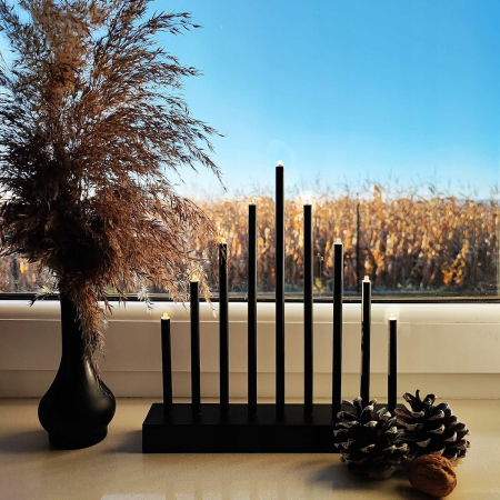 Lumanari decorative de Craciun, 9 becuri tip LED, culoare negru [3]