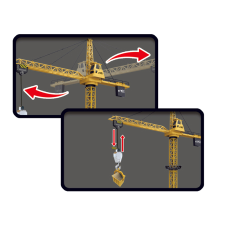 Macara telecomandata copii 128 cm lumini sunete accesorii, casca constructor inclusa, multicolor [1]