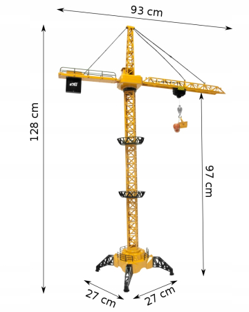 Macara telecomandata copii 128 cm lumini sunete accesorii, casca constructor inclusa, multicolor [8]