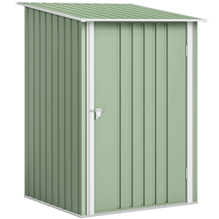 Gradina & balcon -  Magazie de Gradina 0,92m² din Otel Galvanizat, Depozit pentru Unelte cu Usa Blocabila, Acoperis inclinat, 100x104x160 cm, Verde Deschis