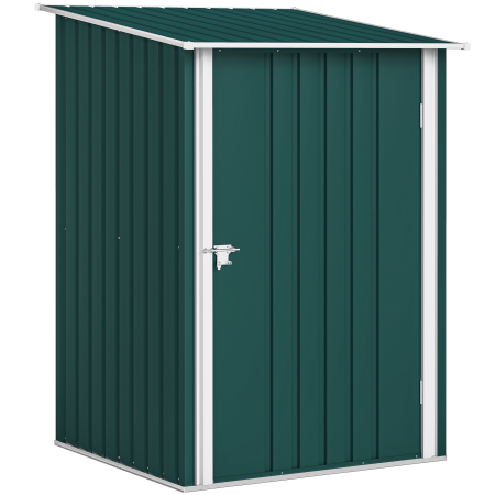 Prelate, pavilioane, umbrele terasa -  Magazie de Gradina 0,92m² din Otel Galvanizat, Depozit Unelte cu Usa Blocabila, Acoperis inclinat, 100x104x160 cm, Verde