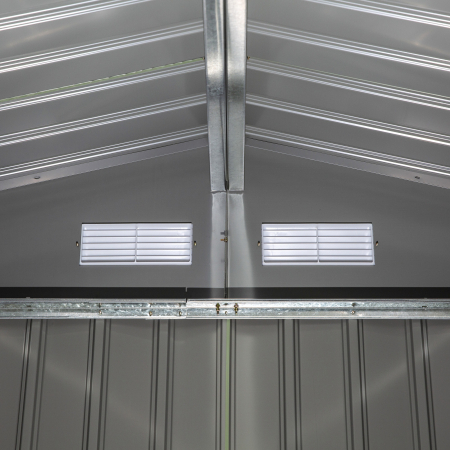  Magazie de gradina 277 x 195 x 192cm cu usi glisante duble, 4 orificii de aerisire, din otel durabil, verde [8]