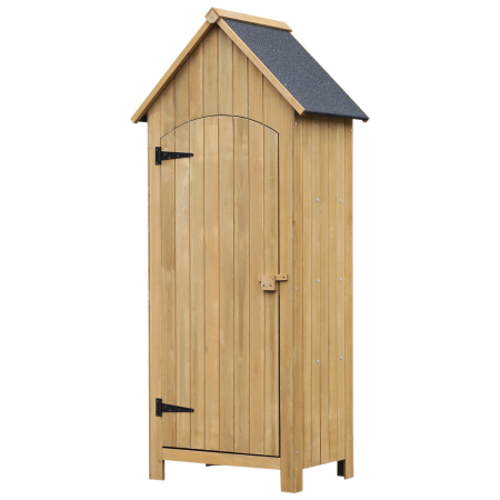 Prelate, pavilioane, umbrele terasa -  Magazie de Scule de Gradina din Lemn Impermeabila cu Usi si Rafturi, 77.5x54.2x179.5 cm