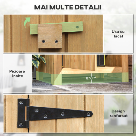  Magazie de Scule de Gradina din Lemn Impermeabila cu Usi si Rafturi, 77.5x54.2x179.5 cm [5]