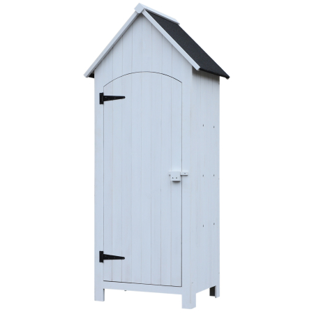  Magazie de Scule de Gradina din Lemn Impermeabila cu Usi si Rafturi, 77.5x54.2x179.5 cm [0]