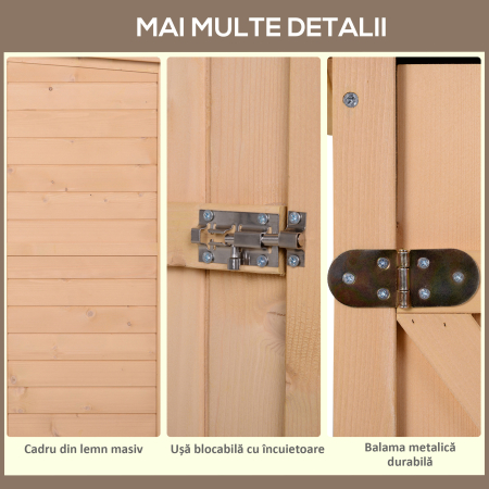  Magazie de Scule pentru Exterior din lemn de brad 75x56x115 cm [5]