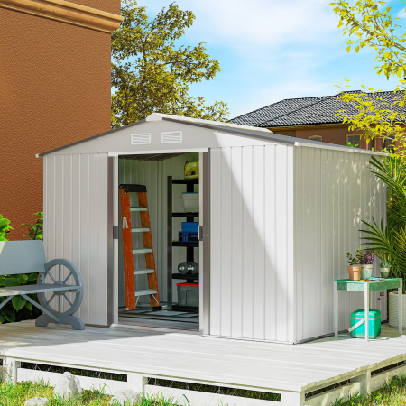  Magazie Gradina 277×195×192 cm - Otel & PP cu Usi Glisante Duble [1]