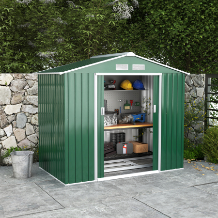  Magazie Gradina din Otel, culoare verde, dimensiuni 213×127×18 cm [1]