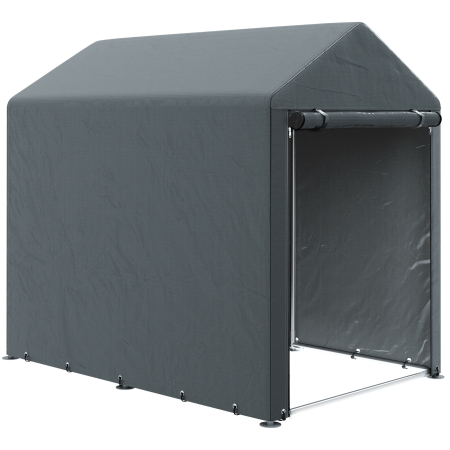 Gradina & balcon -  Magazie pentru Scule cu Protectie UV si Intrare cu Fermoar, Cort de Garaj, 120x179x165 cm, Gri inchis