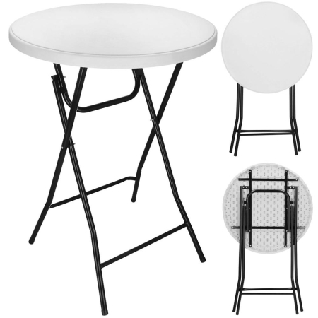 Masa catering pliabila rotunda tip cocktail, blat HDPE, cadru metal anticoroziv, max 20 kg, D80xH110 cm, alb [4]