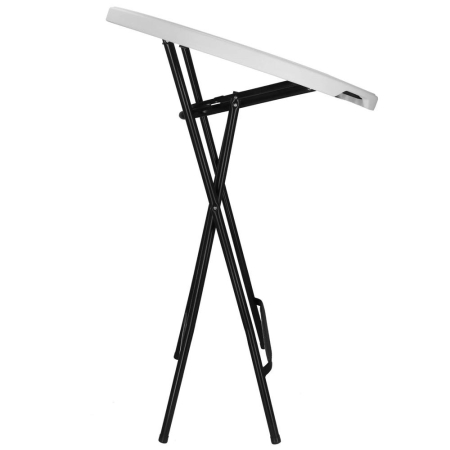 Masa catering pliabila rotunda tip cocktail, blat HDPE, cadru metal anticoroziv, max 20 kg, D80xH110 cm, alb [15]