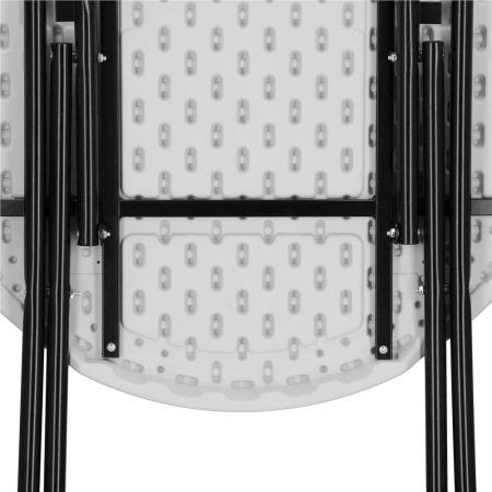 Masa catering pliabila rotunda tip cocktail, blat HDPE, cadru metal anticoroziv, max 20 kg, D80xH110 cm, alb [18]