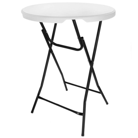 Masa catering pliabila rotunda tip cocktail, blat HDPE, cadru metal anticoroziv, max 20 kg, D80xH110 cm, alb [5]