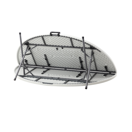 Masa catering rotunda pentru evenimente, pliabila, diametru 180 cm, HDPE, cadru metalic, alb [5]