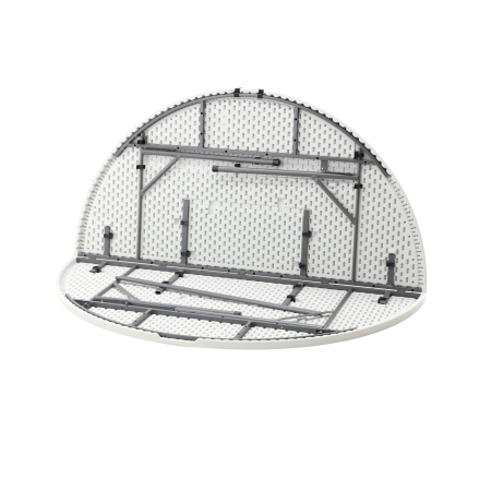 Masa catering rotunda pentru evenimente, pliabila, diametru 180 cm, HDPE, cadru metalic, alb [4]