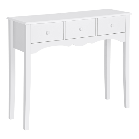 Living & hol -  Masa Consola Moderna cu 3 Sertare, Consola de Intrare din MDF, pentru Hol, Sufragerie, 100x32x85 cm, Alb
