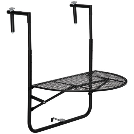 Mese gradina -  masa de agatat pentru balcon, masuta metalica de instalare pe perete, Neagra