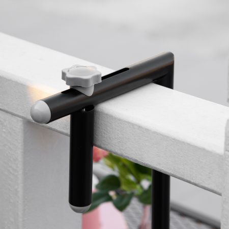  Masa de Balustrada Pliabila din Metal, 60x60x57-72cm, Negru [8]