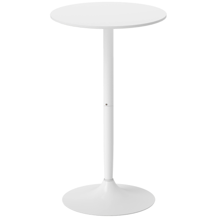 Bucatarie - , Masa de Bar, Cu Blat Rotund si Baza, MDF, Otel, 60 x 60 x 102 cm, Alb