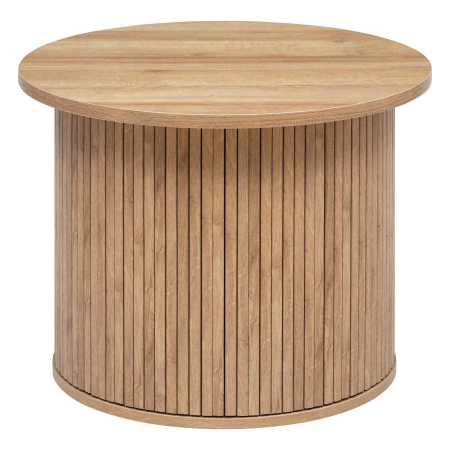 Mese cafea si decorative - Masa de cafea Atmosphera Createur d&apos;interieur Colva, rotunda 60x45 cm, MDF bej, baza canelata