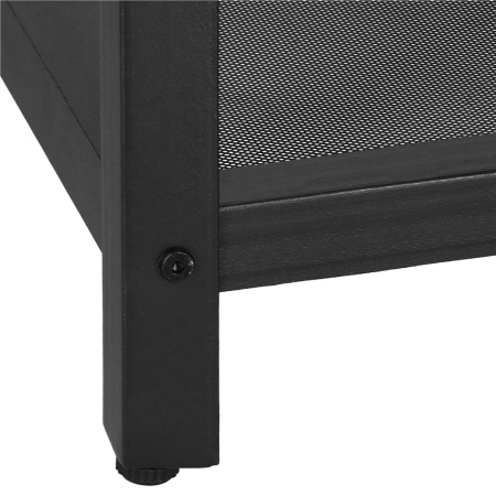 Masa de cafea patrata, noptiera cu cadru otel si polita de depozitare, 45x45x55 cm, maro rustic [9]