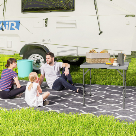  Masa de Camping Pliabila cu 2 inaltimi Reglabile, 86x86x74 cm, Alb [1]