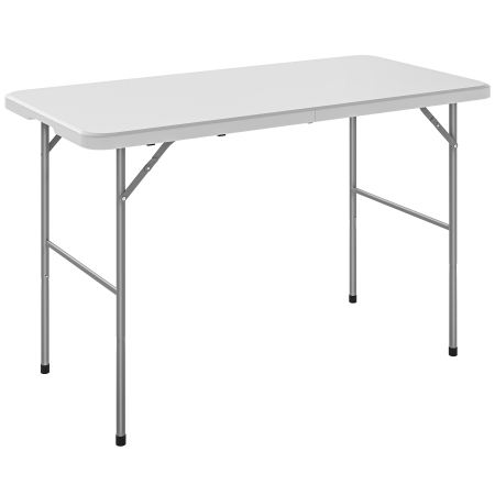 Prelate, pavilioane, umbrele terasa -  Masa de Camping Pliabila cu 2 inaltimi si Maner, din HDPE, 120x60x74 cm, Alb