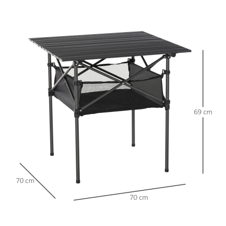  Masa de Camping Pliabila si Rulabila Outunny cu Geanta de Calatorie neagra [2]