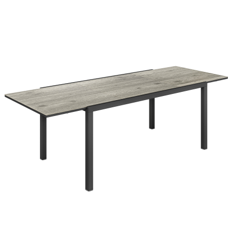 Gradina & balcon -  Masa de Gradina Extensibila de 160-240 cm pentru 6-8 Persoane Rectangulara din Otel si Aluminiu, Efect Lemn