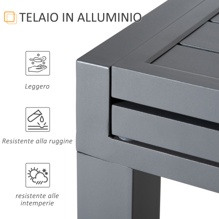 Masa de Gradina Extensibila  pentru 8-10 Persoane cu Structura din Aluminiu, 135-270x90x75cm, Gri [4]