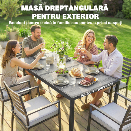  Masa de gradina exterior pentru 6 persoane, balcon pentru terasa, pentru dining in aer liber [3]