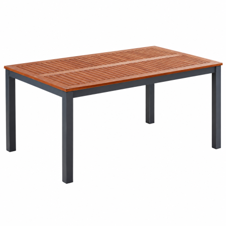 Gradina & balcon - Masa de gradina Genua dreptunghiulara, cu blat din lemn de eucalipt si cadru rezistent din aluminiu, design modern pentru servirea mesei si relaxare p